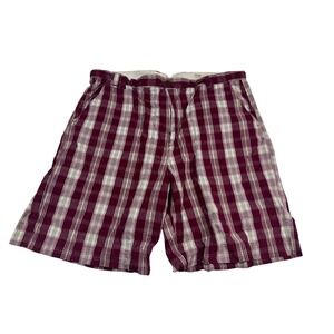 Chaps Red White Plaid Casual Summer Cotton‎ Golf Shorts Men's Size 40